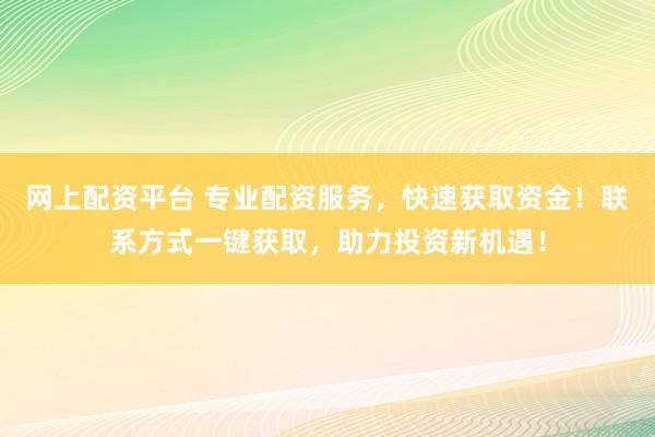 网上配资平台 专业配资服务，快速获取资金！联系方式一键获取，助力投资新机遇！