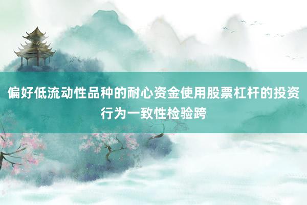 偏好低流动性品种的耐心资金使用股票杠杆的投资行为一致性检验跨