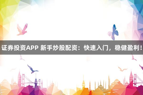 证券投资APP 新手炒股配资：快速入门，稳健盈利！