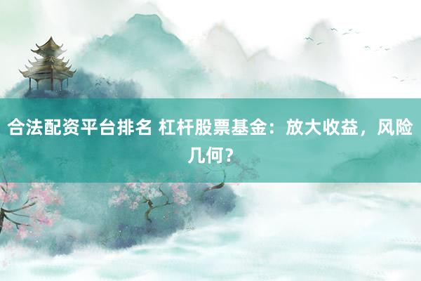 合法配资平台排名 杠杆股票基金：放大收益，风险几何？